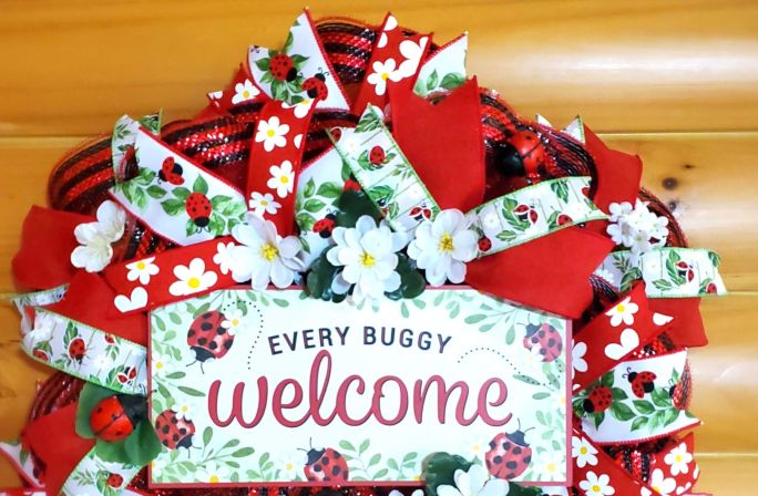 Every Buggy LadyBug Welcome Wreath #4